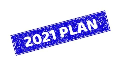 Grunge 2021 PLAN Textured Rectangle Watermark Stock Illustration