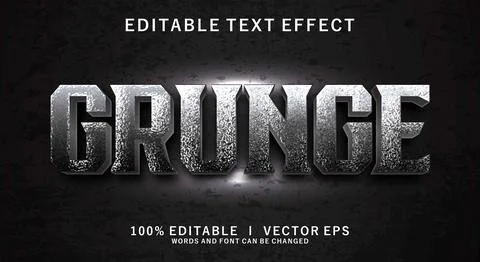 Grunge 3d vector text effect with modern style design Stock Illustration