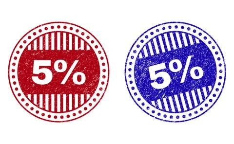 Grunge 5% Scratched Round Stamp Seals Stock Illustration