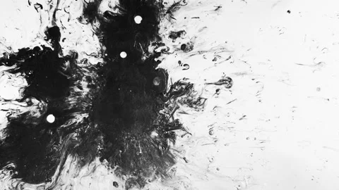 Grunge abstract background black ink stain white Stock Footage 134694599