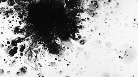 Grunge abstract background black white paint flow Stock Footage 134690592