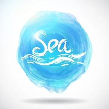 Grunge abstract background with bright blue splash. Sea. Vector Stock Illustration