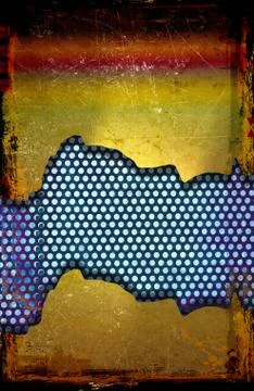 Grunge abstract background with metallic grid Stock Illustration