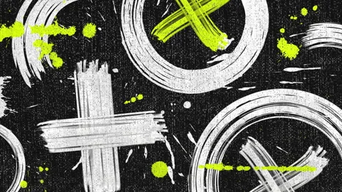 Grunge abstract background with tic-tac-toe symbols Vidéo 328705870
