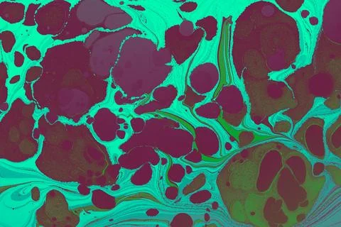 Grunge abstract Ebru marbling texture with messy paint swirls. Stock Illustration