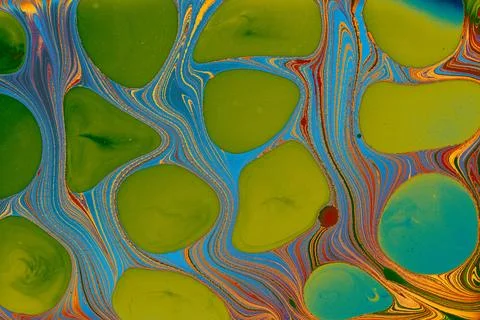 Grunge abstract Ebru marbling texture with messy paint swirls. Stock Illustration