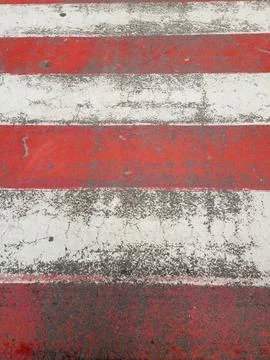 Grunge Abstract Texture of Weathered Red and White Stripes Stock Photos