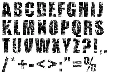 Grunge alphabet Stock Illustration