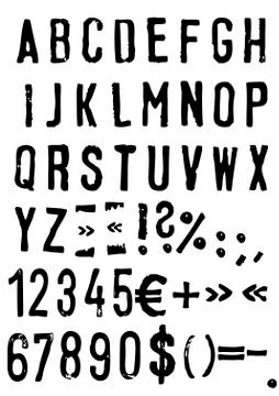 Grunge alphabet - vector Illustrazione stock
