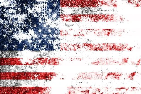 Grunge of American flag background Stock Photos