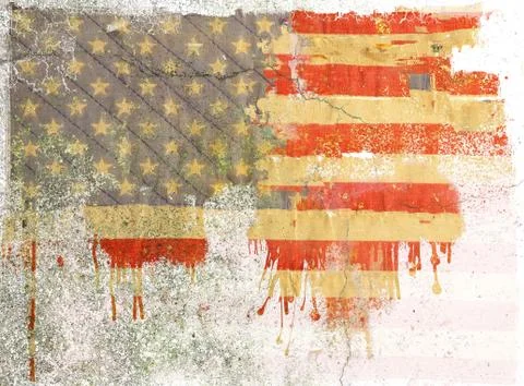 Grunge american flag Stock Illustration