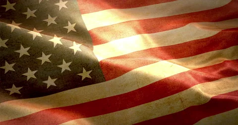 Grunge American USA waving flag, united states of america Stock Footage