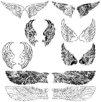 Grunge angel wings Иллюстрация
