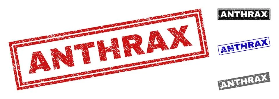 Grunge ANTHRAX Textured Rectangle Stamps Stock Illustration