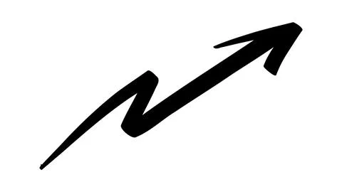 Grunge arrow. Abstract brush paint symbol. Vector ink element Stock Illustration