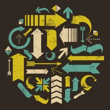 Grunge arrows collection Stock Illustration