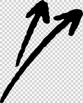 Grunge arrows set. Handmade Stock Illustration