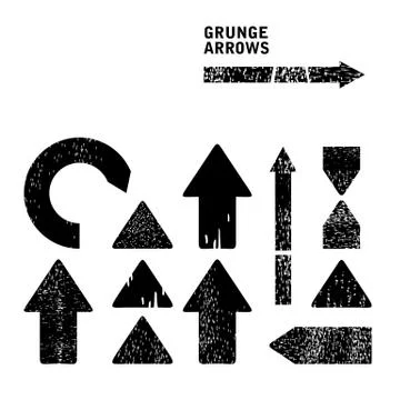 Grunge arrows set Stock Illustration