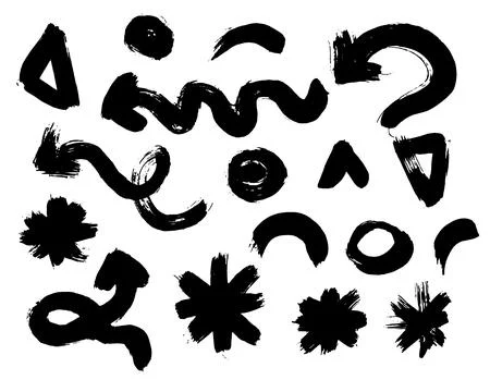 Grunge arrows vector. Brush paint black. Ink brush strokes arrows. Vector design Stock Illustration