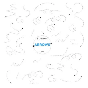 Grunge arrows vector set . Hand drawn abstract Vector set. Brush stroke style Stock Illustration