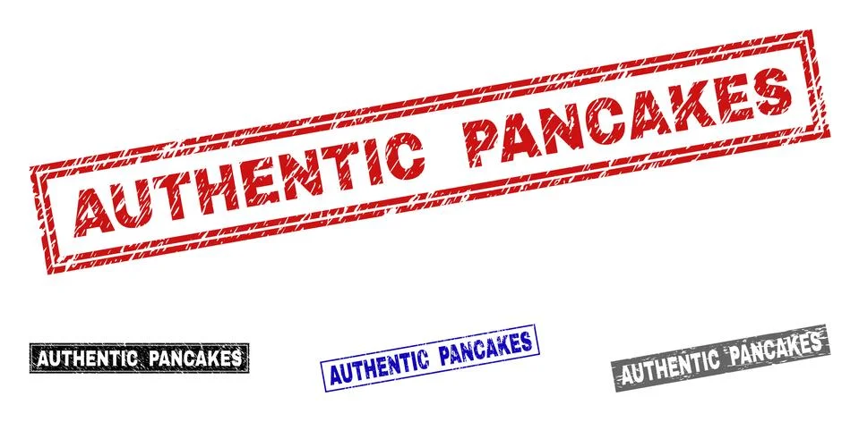 Grunge AUTHENTIC PANCAKES Textured Rectangle Stamps イラスト素材