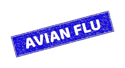 Grunge AVIAN FLU Textured Rectangle Watermark Stock Illustration