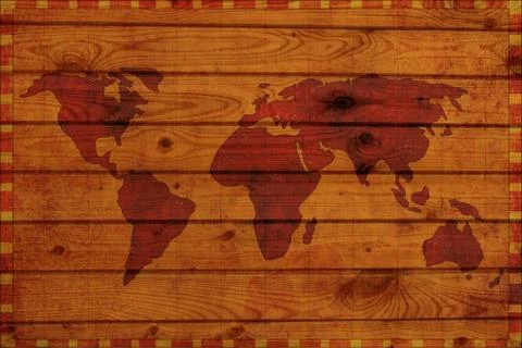 Grunge background - ancient map of the world Stock Illustration