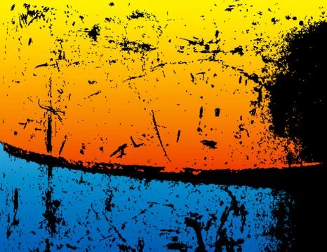 Grunge background with blue and orange Illustration