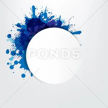 Grunge background with blue speech bubble Stock Illustration
