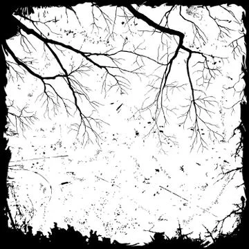 Grunge background with branches Illustration