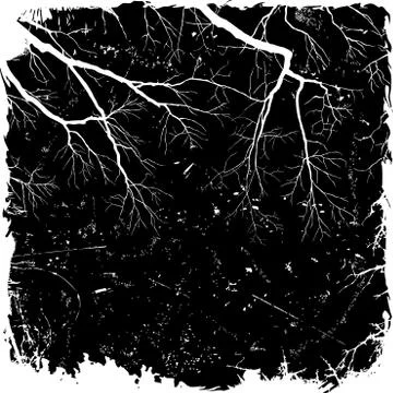 Grunge background with branches Illustration