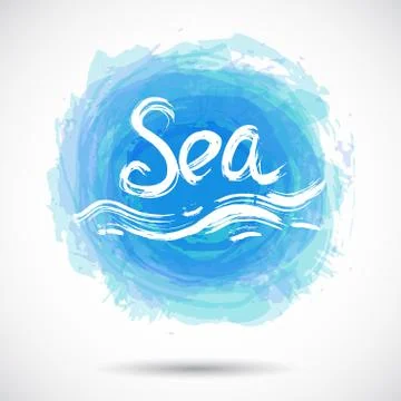 Grunge background with bright blue splash. Sea. Vector Stock Illustration