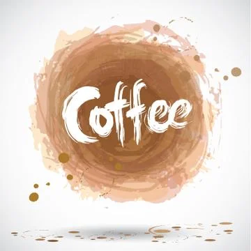 Grunge background with bright brown splash. Coffee. Stock Illustration