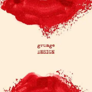 Grunge background with bright red splash. Vector illustration Illustrazione stock
