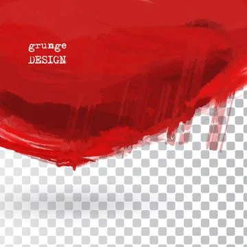 Grunge background with bright red splash. Vector illustration Illustrazione stock