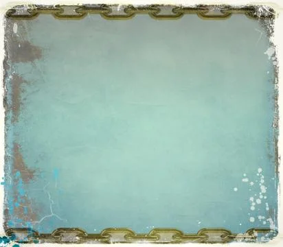 Grunge background with chain borders Stock Illustration