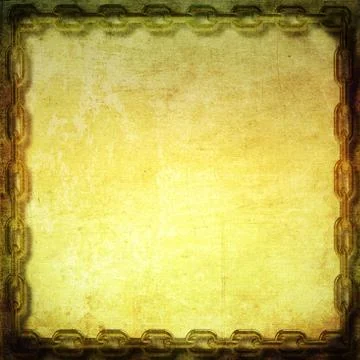 Grunge background with chain frame Illustrazione stock