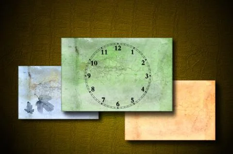 Grunge background with clock face Stock Illustration