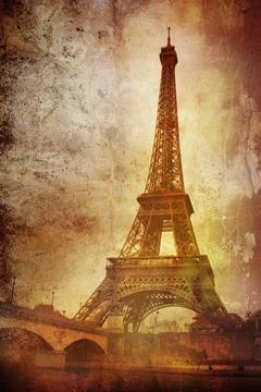 Grunge background eiffel tower on grunge background Copyright: xZoonar.com... Stock-Fotos