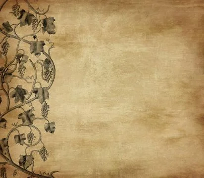 Grunge background with grape, ideal pattern for wine list Illustrazione stock