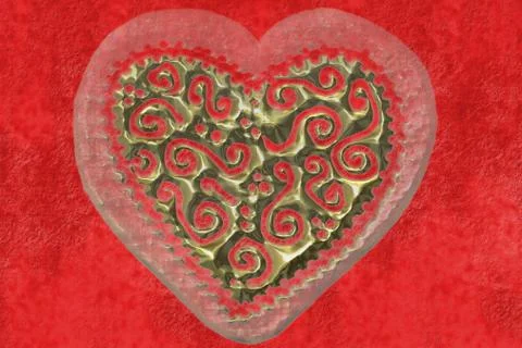 Grunge background with heart Stock Illustration