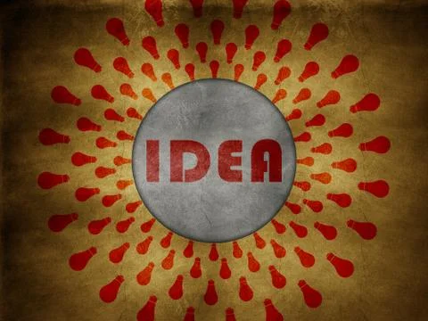 Grunge background with idea text at the center Illustrazione stock