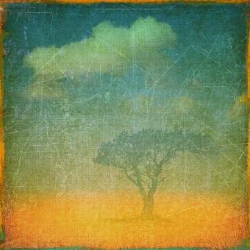 Grunge background with illustration Stock Illustration
