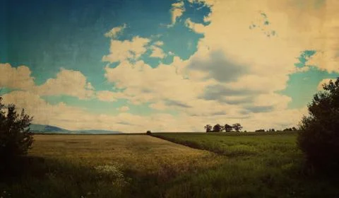 Grunge background of landscape Stock Illustration