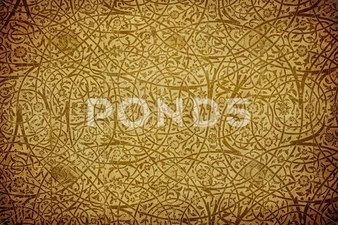 Grunge background with oriental ornaments . Stock Illustration