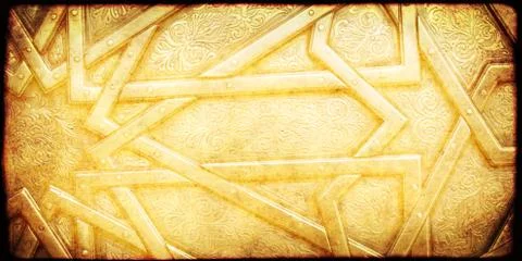 Grunge background with paper texture and floral ornament in moroccan style Stock Illustration