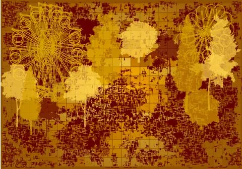 Grunge background with park Stock Illustration
