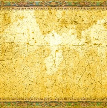 Grunge background with rococo borders Stock Illustration