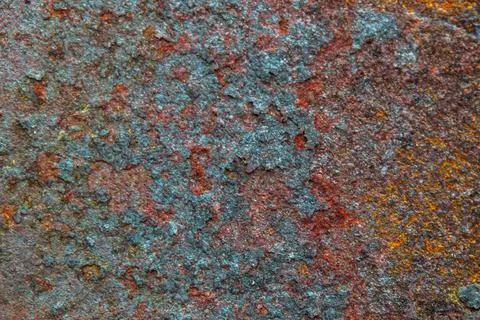 Grunge background: rust on old painted metal surface, corrosion of steel, ton Foto stock