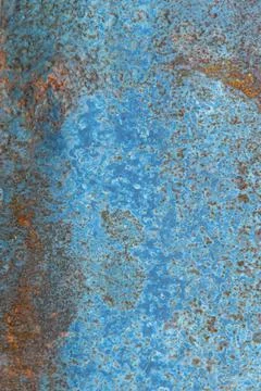 Grunge background: rust on old painted metal surface, corrosion of steel, ton Stock Photos